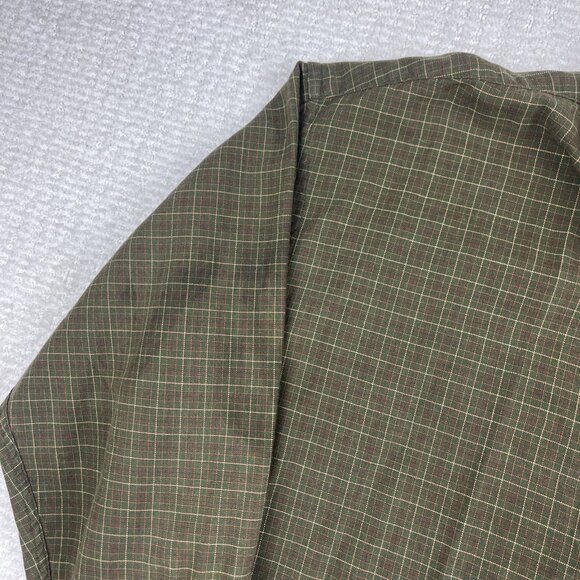 Viyella Long Sleeve Shirt Green / Red Plaid Wool Blend Button Down Men's Size L - Picture 3 of 16